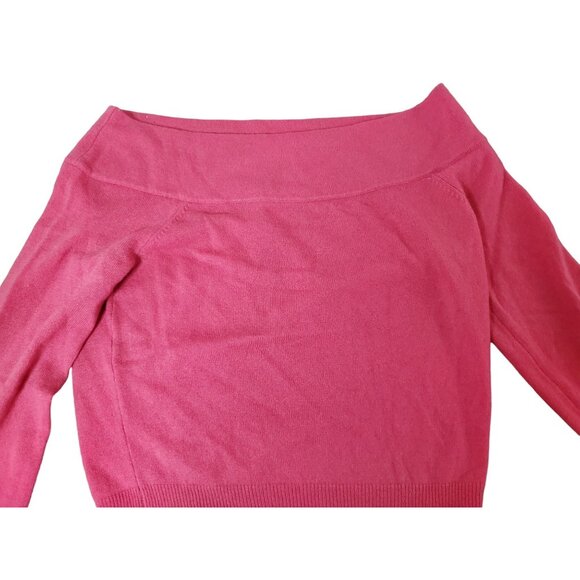 Womens Pink Off-Shoulder Sweater By The Limited Size L Cashmere - Picture 2 of 8